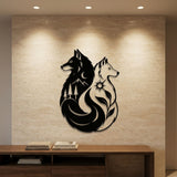 Howling Wolf and Pines metal wall art – image 1