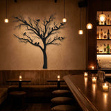 Tree with Perched Birds metal wall art – image 1