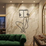 Woman Reading Line Art metal wall art – image 1