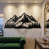 Mountain Peak and Pine Forest metal wall art – image 1