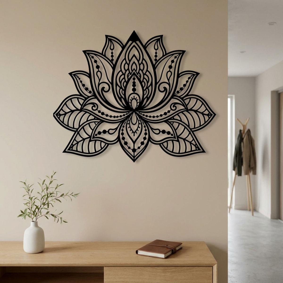 Mandala Lotus Flower metal wall art – image 1