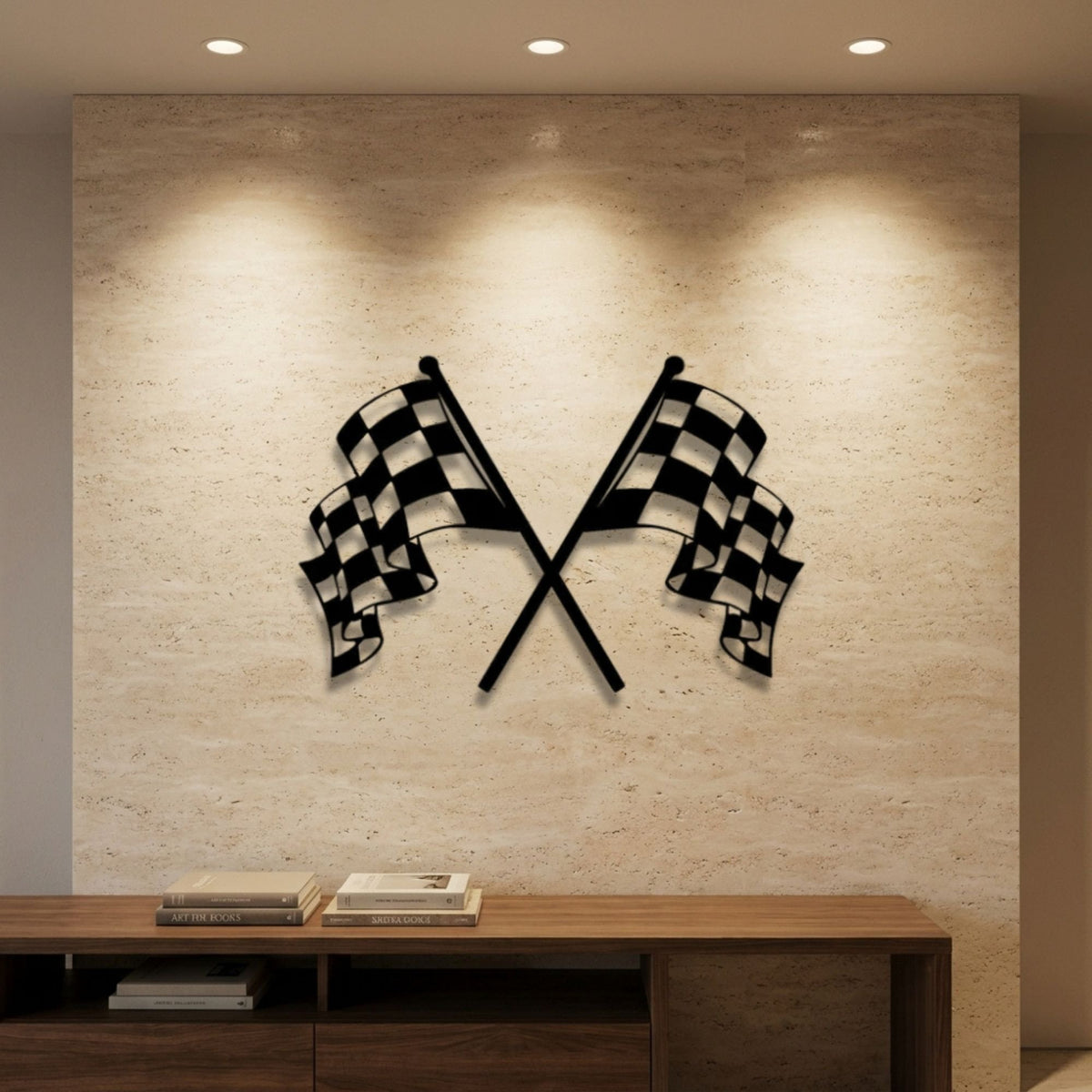 Racing Checkered Flags metal wall art – image 1