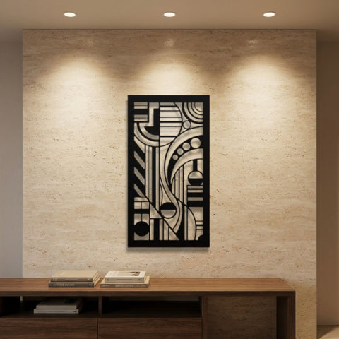 Art Deco Abstract Panel Metal Wall Art – Art Deco Wall Sculpture