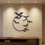Bats Across the Moon metal wall art – image 1