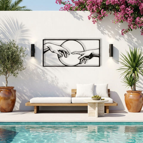 Creation of Adam Hands Metal Wall Art – Classic Wall Decor