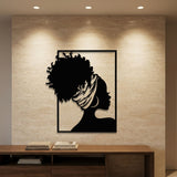 Afro Woman Silhouette metal wall art – image 1