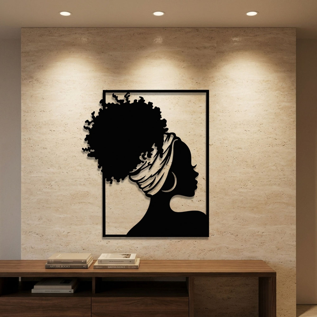 Afro Woman Silhouette metal wall art – image 1