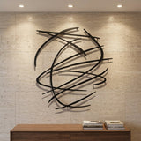 Abstract Scribble Lines metal wall art – image 1