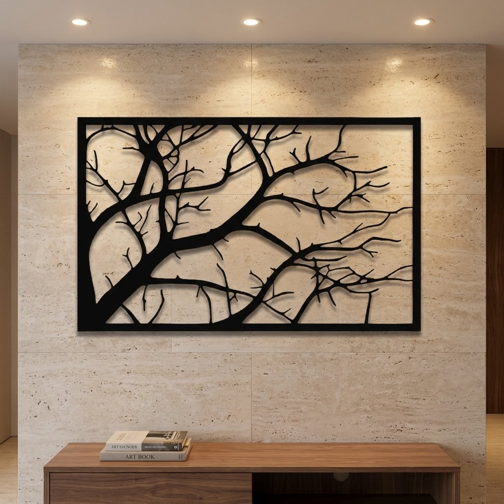 Bare Tree Branches Panel metal wall art – image 1