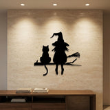Witch and Black Cat metal wall art – image 1