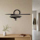 Sunset Over Water Line Art metal wall art – image 1