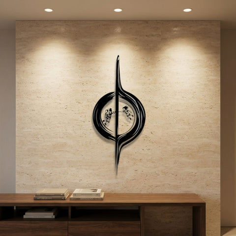 Abstract Eclipse Line Metal Wall Art – Minimalist Wall Sculpture