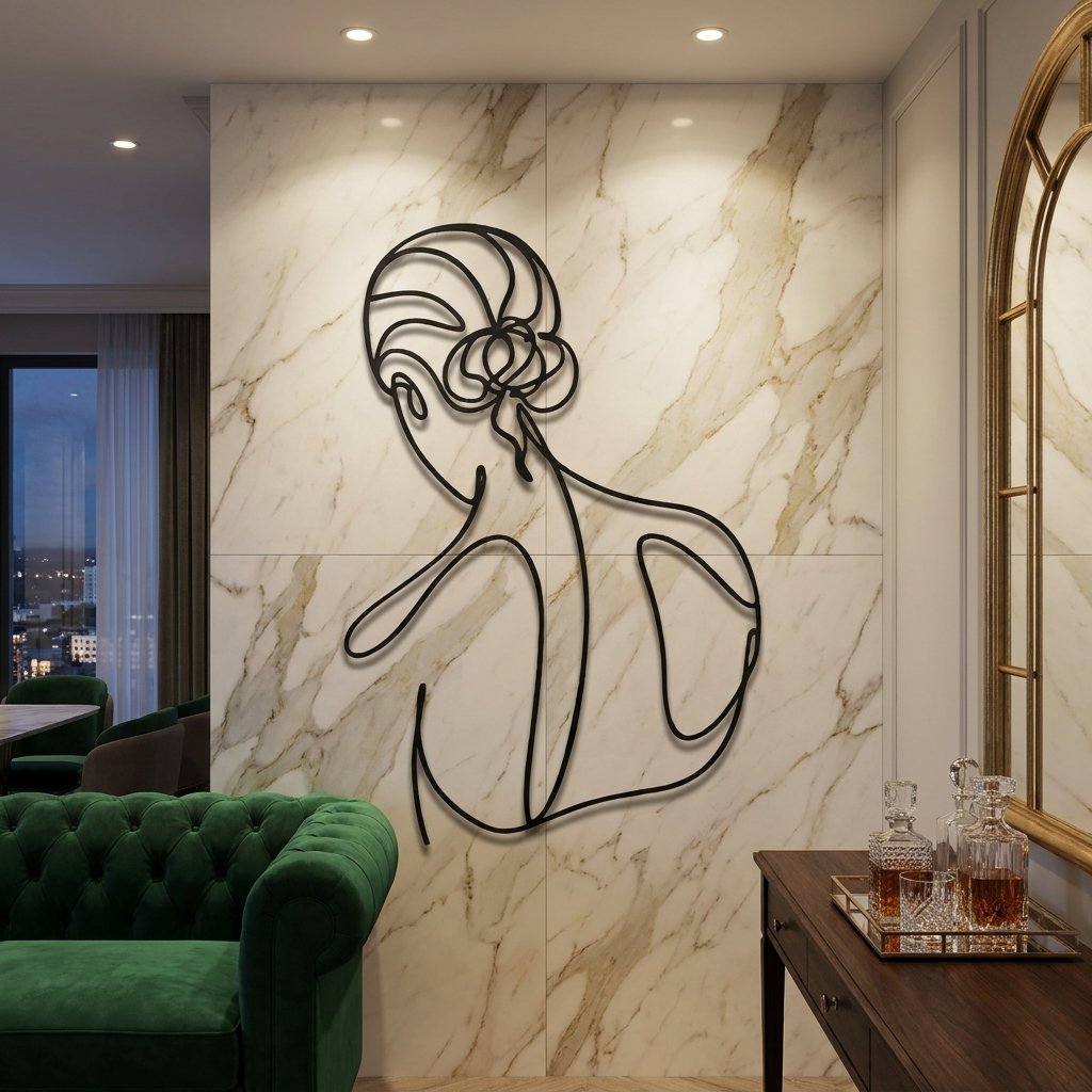 Woman Line Art Figure metal wall art – image 1