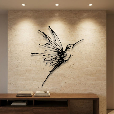 Hummingbird Line Art Metal Wall Art – Line Art Animal Wall Decor
