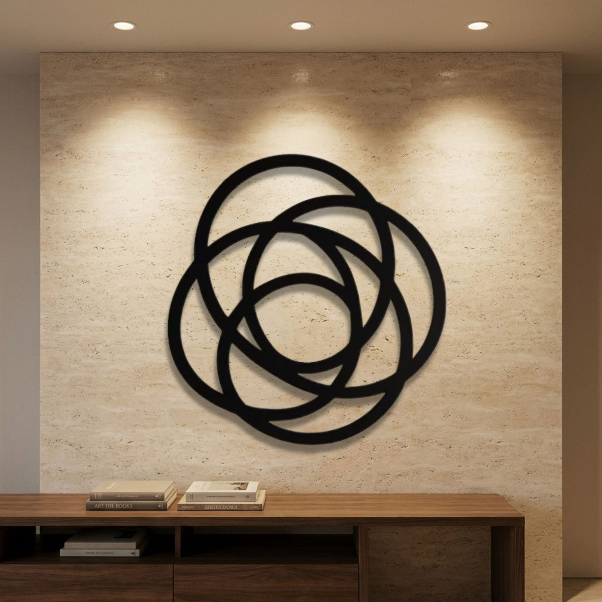 Interlocking Circles Rosette metal wall art – image 1