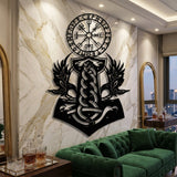 Viking Vegvisir and Raven metal wall art – image 1