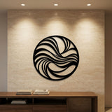 Swirling Wave Circle metal wall art – image 1