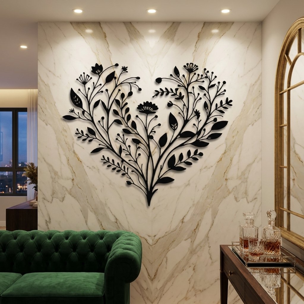 Floral Heart metal wall art – image 1