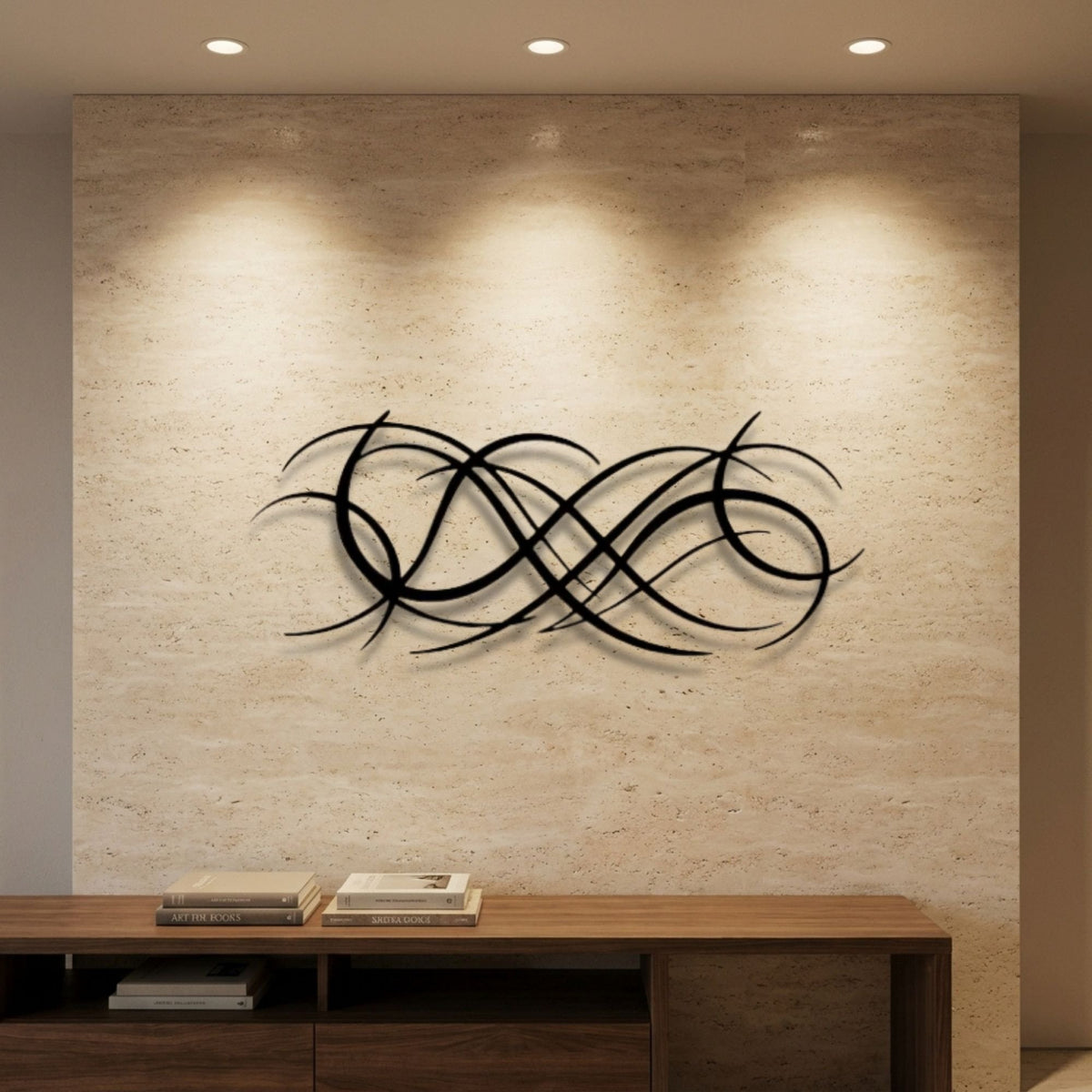 Woven Flowing Lines metal wall art – image 1
