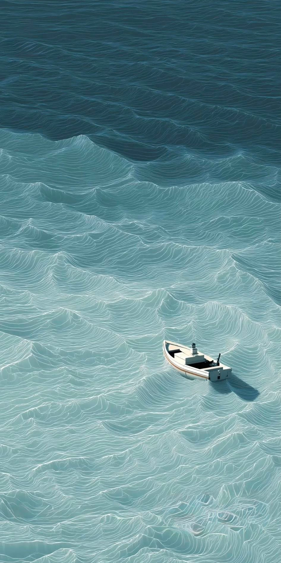 Non-Figurative Ocean Boat Wall Print – Aesthetic Nautical Poster for Minimal Home Decor
