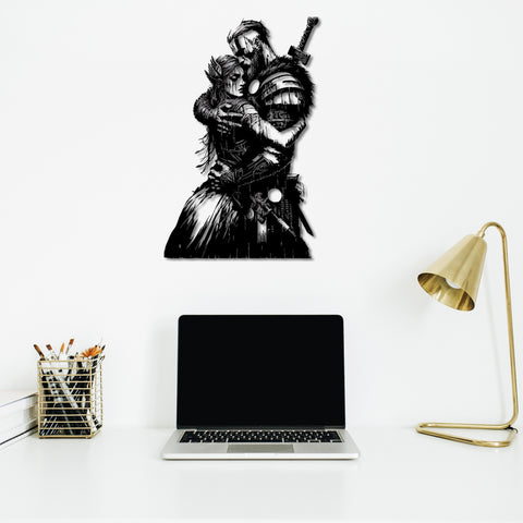 Warrior's Embrace Viking Metal Wall Art