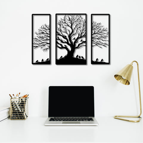 Triptych Tree of Life Metal Wall Art