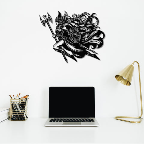 Valkyrie With Shield Metal Wall Art
