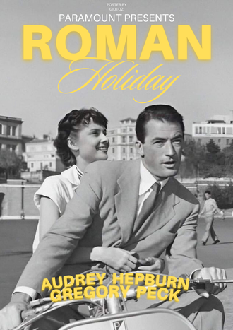 Roman Holiday Retro Movie Wall Poster Wall Décor – Audrey Hepburn & Gregory Peck Traditional Film Decor