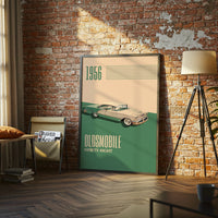 1956 Oldsmobile Ninety-Eight Heritage Wall Poster – Timeless Car Wall Poster for Car Guys & Stylish Decor