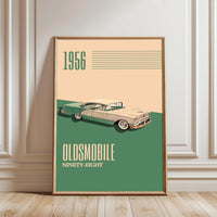 1956 Oldsmobile Ninety-Eight Heritage Wall Poster – Timeless Car Wall Poster for Car Guys & Stylish Decor
