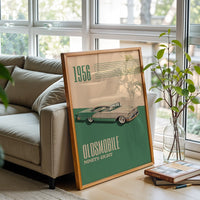 1956 Oldsmobile Ninety-Eight Heritage Wall Poster – Timeless Car Wall Poster for Car Guys & Stylish Decor