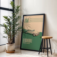 1956 Oldsmobile Ninety-Eight Heritage Wall Poster – Timeless Car Wall Poster for Car Guys & Stylish Decor