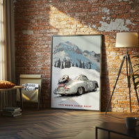 1959 Monte Carlo Rally Print – Retro Porsche Snowy Landscape Wall Décor