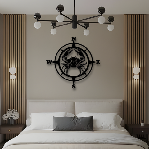 Compass Crab Metal Wall Art