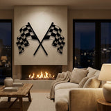 Racing Checkered Flags metal wall art – image 2