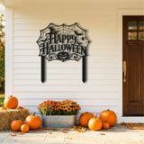 Happy Halloween Spider Web Sign metal wall art – image 2
