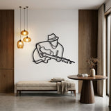 Guitarist in a Fedora metal wall art – image 2