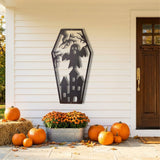 Haunted House Coffin metal wall art – image 2