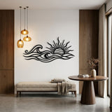 Sun and Curling Waves metal wall art – image 2