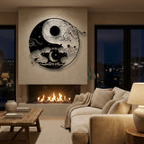 Yin Yang Sun and Moon metal wall art – image 2