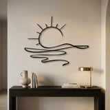 Sun Over Waves Line Art metal wall art – image 2