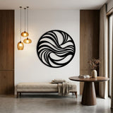 Swirling Wave Circle metal wall art – image 2