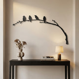 Birds on a Curved Branch metal wall art – image 2
