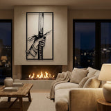 Samurai Katana Panel metal wall art – image 2