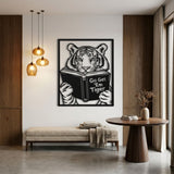 Tiger Reading a Book metal wall art – image 2