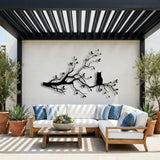 Cat on a Blossom Branch metal wall art – image 2
