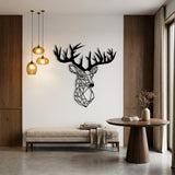 Geometric Deer Head metal wall art – image 2