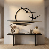 Sunset with Seagulls metal wall art – image 2