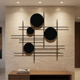 Circles on Grid Lines metal wall art – image 2