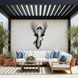 Deer with Branch Antlers metal wall art – image 2